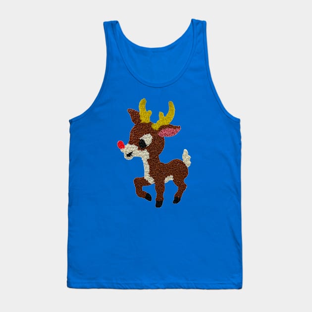 Retro Vintage Melted Popcorn Plastic Rudolph Reindeer Tank Top by chriswig